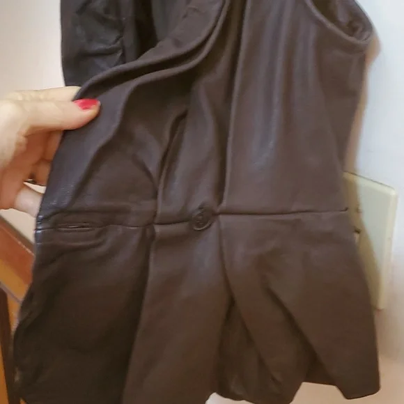 Sz 12 All Saints gathered leather vest